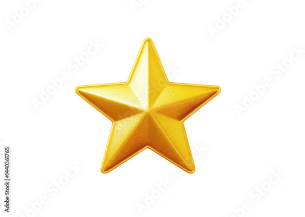 Fototapeta Gold Star Icon Symbol of Achievement and Recognition on a Transparent Background for Awards