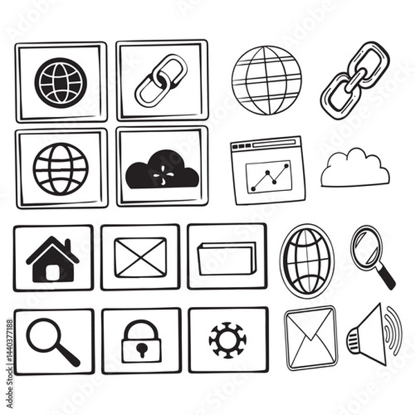 Fototapeta web icons set