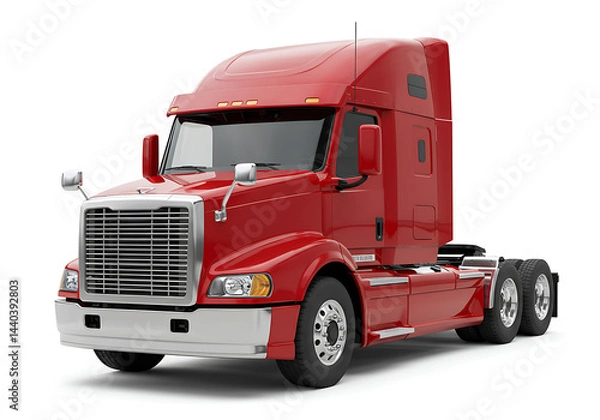 Fototapeta Red Semi Truck Image: Freightliner Classic XL Cabover Stock Photo