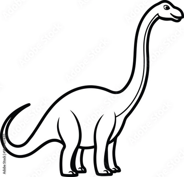 Fototapeta Brachiosaurus Dinosaur and Brachiosaurus Circle Icon Brontosaurus dinosaur icons Dinosaur Adventure