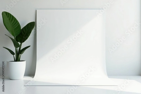 Fototapeta Clean, bright white backdrop ideal for product photography, design, display