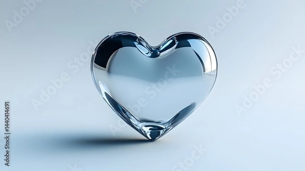 Fototapeta A sleek, glass heart reflects light, creating a captivating image perfect for love, romance, or medical concepts.  Its smooth, transparent surface showcases a minimalist design.