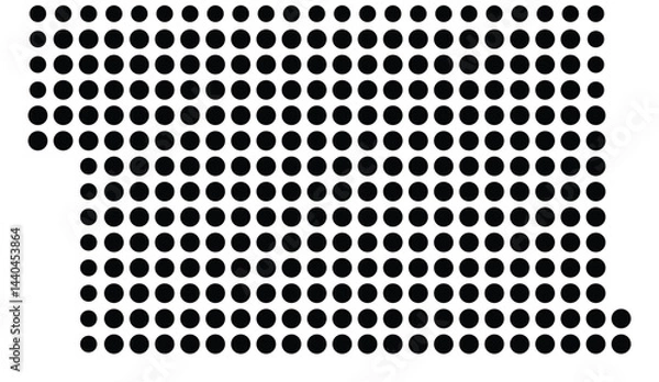Fototapeta Symbol Map Of the County Daniels (Montana, US) showing the County with a few black dots