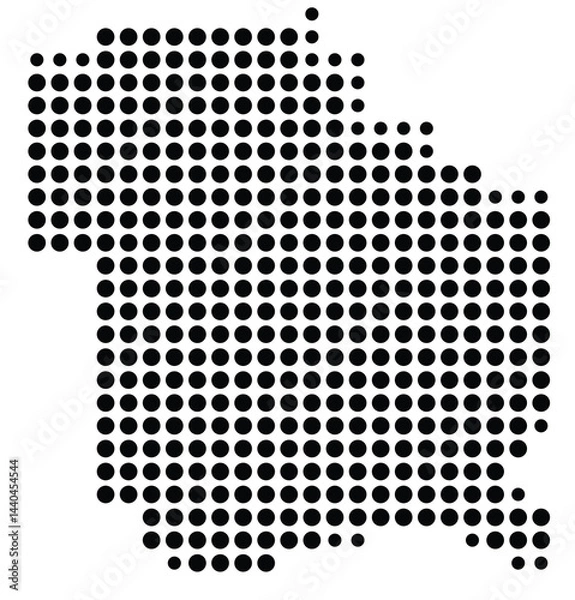 Fototapeta Symbol Map Of the County Judith Basin (Montana, US) showing the County with a few black dots