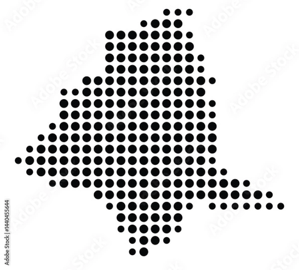 Fototapeta Symbol Map Of the County Silver Bow (Montana, US) showing the County with a few black dots