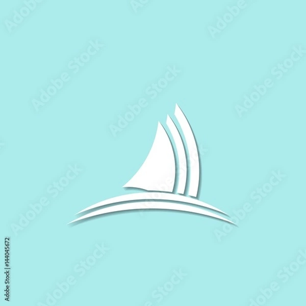 Fototapeta Yacht icon vector