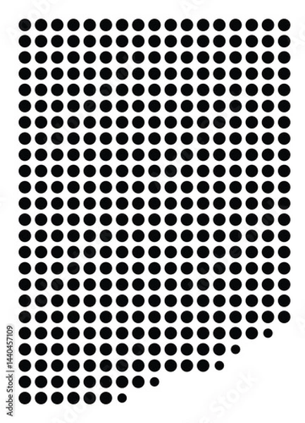 Fototapeta Symbol Map Of the County Colfax (Nebraska, US) showing the County with a few black dots