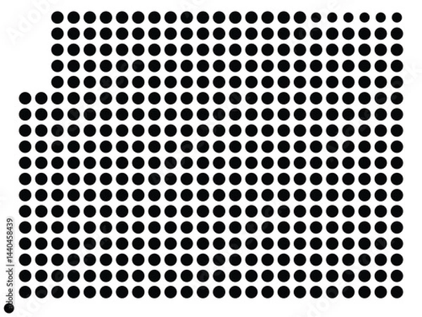 Fototapeta Symbol Map Of the County Grant (Nebraska, US) showing the County with a few black dots