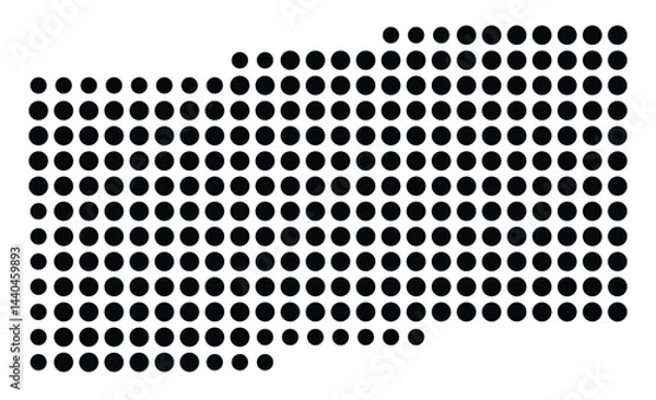 Fototapeta Symbol Map Of the County Nance (Nebraska, US) showing the County with a few black dots