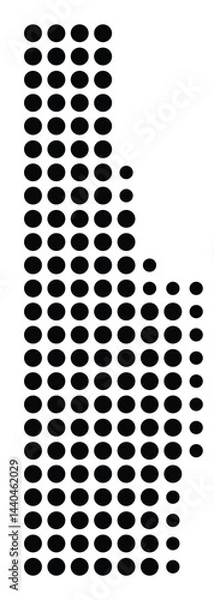 Fototapeta Symbol Map Of the County Eureka (Nevada, US) showing the County with a few black dots