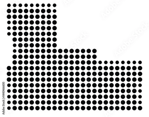 Fototapeta Symbol Map Of the County Broome (New York, US) showing the County with a few black dots