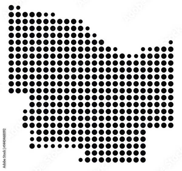 Fototapeta Symbol Map Of the County Monroe (New York, US) showing the County with a few black dots