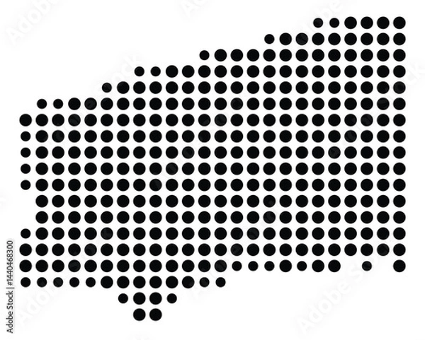 Fototapeta Symbol Map Of the County Niagara (New York, US) showing the County with a few black dots