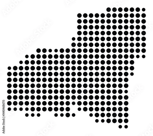 Fototapeta Symbol Map Of the County Oswego (New York, US) showing the County with a few black dots