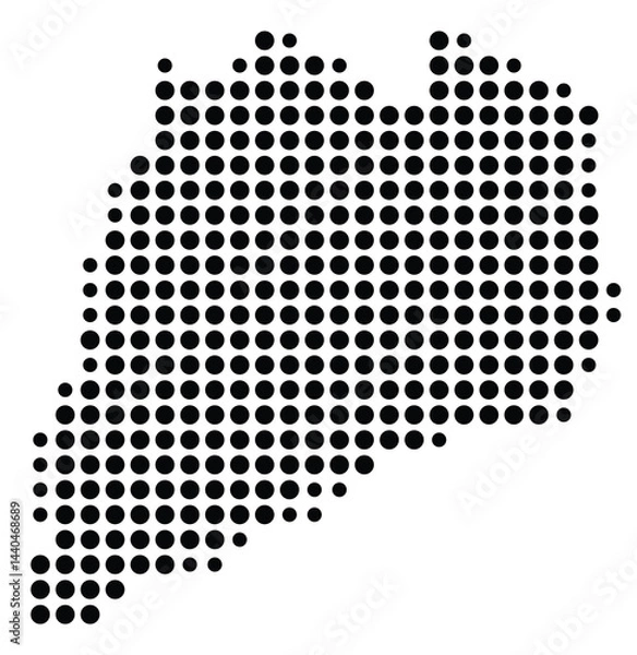 Fototapeta Symbol Map Of the County Otsego (New York, US) showing the County with a few black dots