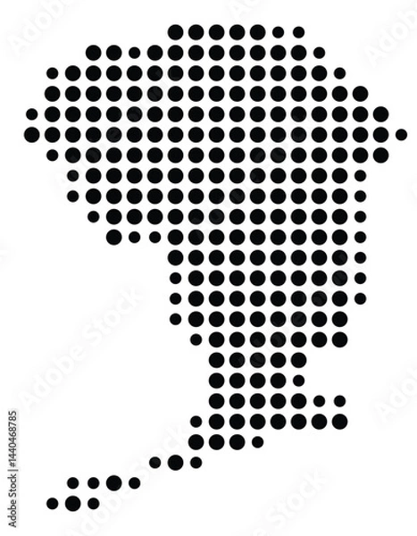 Fototapeta Symbol Map Of the County Queens (New York, US) showing the County with a few black dots