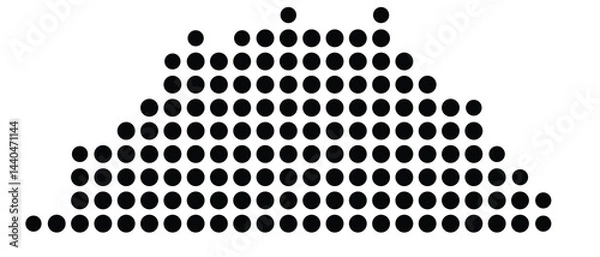 Fototapeta Symbol Map Of the County Clay (North Carolina, US) showing the County with a few black dots