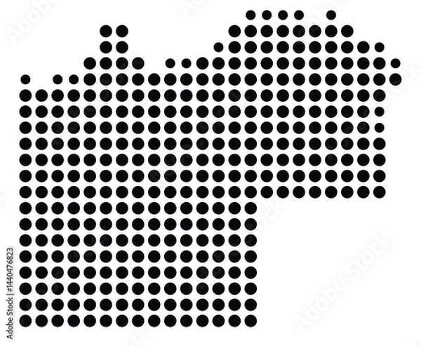 Fototapeta Symbol Map Of the County McKenzie (North Dakota, US) showing the County with a few black dots