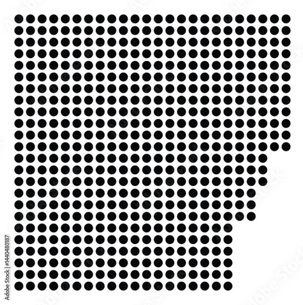 Fototapeta Symbol Map Of the County Hancock (Ohio, US) showing the County with a few black dots