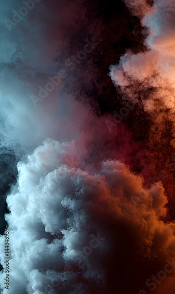 Obraz Ethereal cloudscape with contrasting light patterns creating a dreamlike, atmospheric texture effect