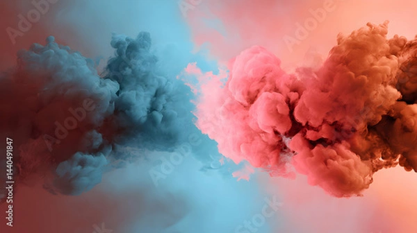Obraz Harmonious collision of vaporous elements featuring mesmerizing plumes and captivating swirling patterns