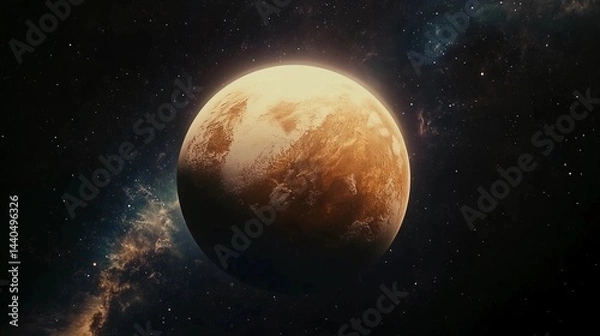 Fototapeta A large planet in the middle of the night sky