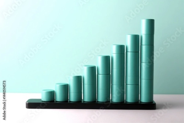 Fototapeta business analytics visuals, growth and progress through compelling data charts and graphs, crucial for understanding market trends and improving financial performance. company's path to success