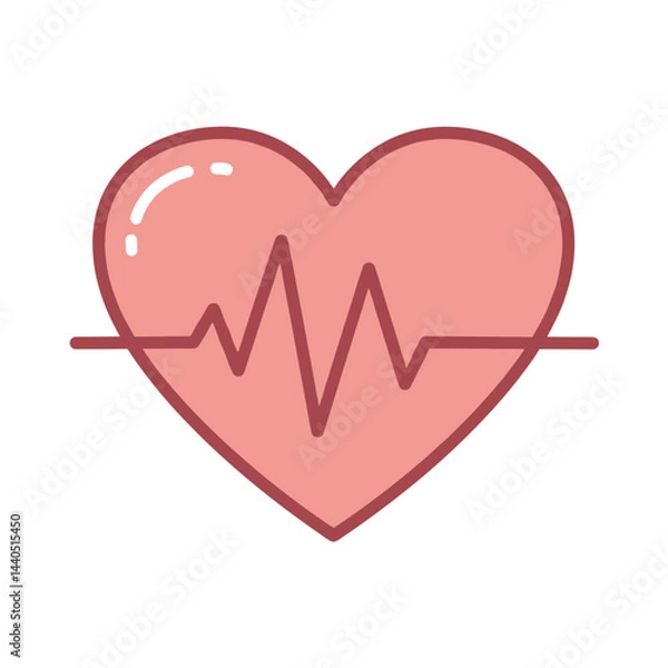 Obraz Heartbeat Line in Heart Icon  