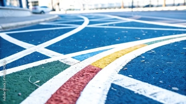 Fototapeta Dynamic Convergence of Multicolored Paths in Human Resource Unity A Visual Journey of Collaboration Innovation and Connection