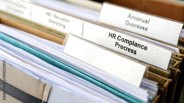 Fototapeta Streamlining the HR Process with Document Stacking Enhancing Compliance and Organization in Human Resource Management