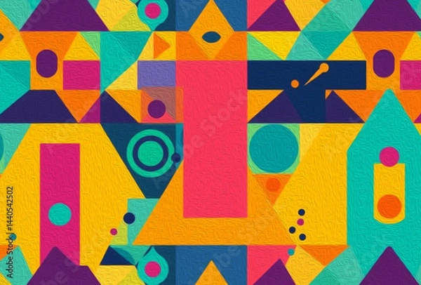 Fototapeta Abstract technology background. . Oil paint illustration.