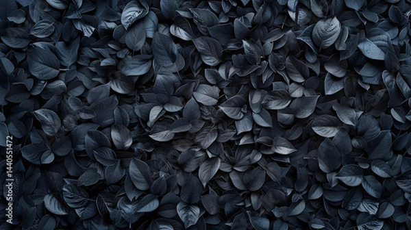 Obraz Closeup of subtle black leaf texture with variations, ideal for modern artistic backgrounds, banners, and creative presentations.

