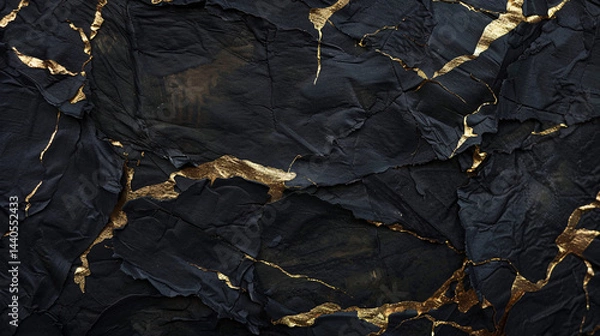 Obraz Subtle black and gold texture with organic variations, perfect for premium royal luxury backgrounds, banners, and artistic design presentations.

