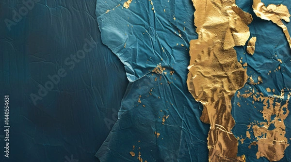 Obraz Elegant royal blue and premium gold leaf texture with organic details, ideal for luxury wallpapers, web backgrounds, and premium visual design projects.

