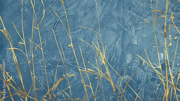 Obraz Elegant royal blue and premium gold leaf texture with organic details, ideal for luxury wallpapers, web backgrounds, and premium visual design projects.

