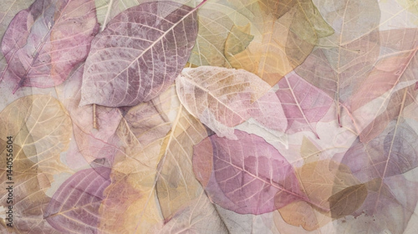 Obraz Subtle pastel leaf texture with organic variations, perfect for futuristic web backgrounds, banners, and advertisements.

