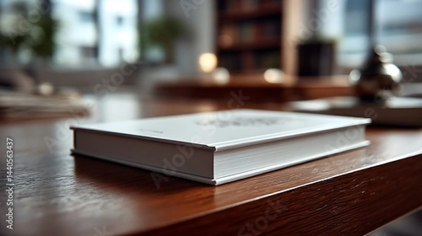 Fototapeta 静かな室内に置かれた白い本