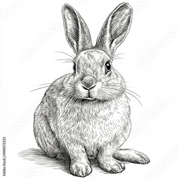 Obraz white rabbit isolated