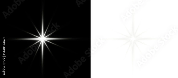 Obraz PNG white flash and starlight lens with sparkling light beam and galaxy light glow, fantasy background magic twinkle and shimmer, PNG cosmic transparent celebration for night light explosion event.