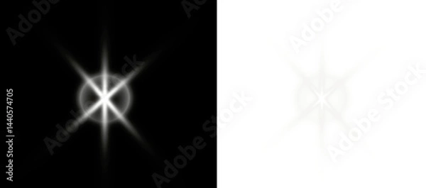 Fototapeta PNG twinkle magic galaxy light with night light party beam and cosmic light spark, transparent background shimmer and flash, PNG fantasy space celebration for star glow and shining explosion.