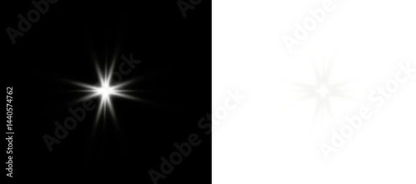 Fototapeta PNG white flash and light lens with starlight beam, sparkling shine and fantasy galaxy background, PNG magic twinkle shimmer with transparent cosmic effect for night celebration and event explosion.