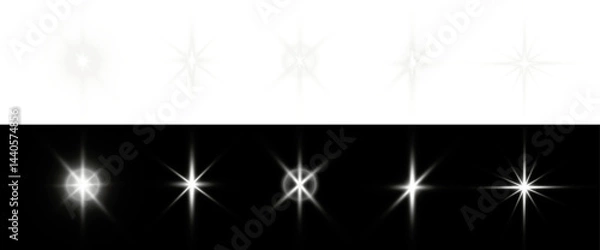 Fototapeta PNG white flash and light lens with starlight beam, sparkling shine and fantasy galaxy background, PNG magic twinkle shimmer with transparent cosmic effect for night celebration and event explosion.