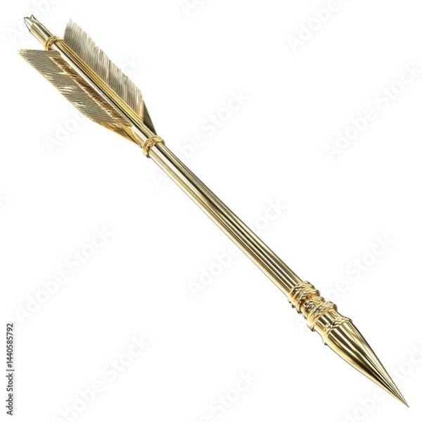 Fototapeta Golden arrow isolated isolated on transparent png background