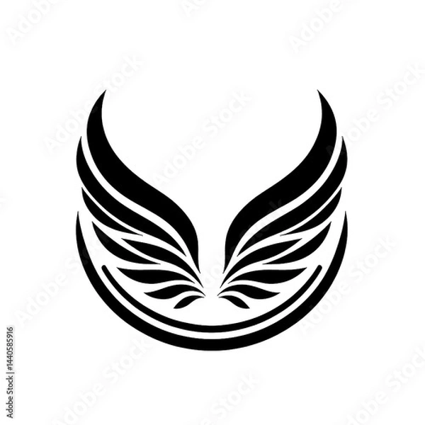 Obraz Black And White Vector illustration of Wings