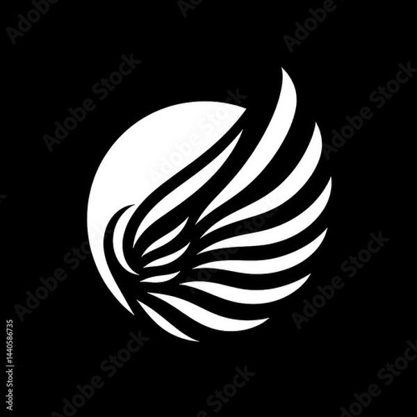 Obraz Black And White Vector illustration of Wings