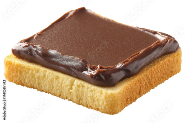 Fototapeta Bread with chocolate isolated on transparent png background