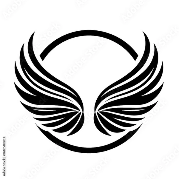 Obraz Black And White Vector illustration of Wings