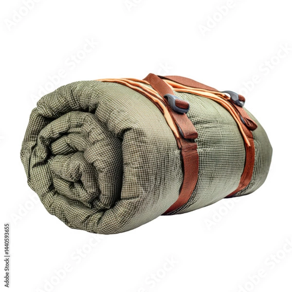 Fototapeta Rolled blanket secured isolated on transparent png background