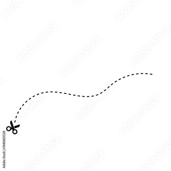 Fototapeta Cutting Line Scissors