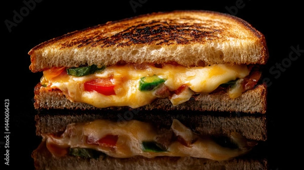 Obraz Delicious Grilled Cheese Sandwich with Colorful Vegetables